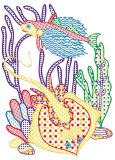 Великі водяні Розмальовки з кольоровим контуром. Морські тварини. Зображення №2