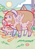 Великі водяні Розмальовки з кольоровим контуром. Свійські тварини. Зображення №2